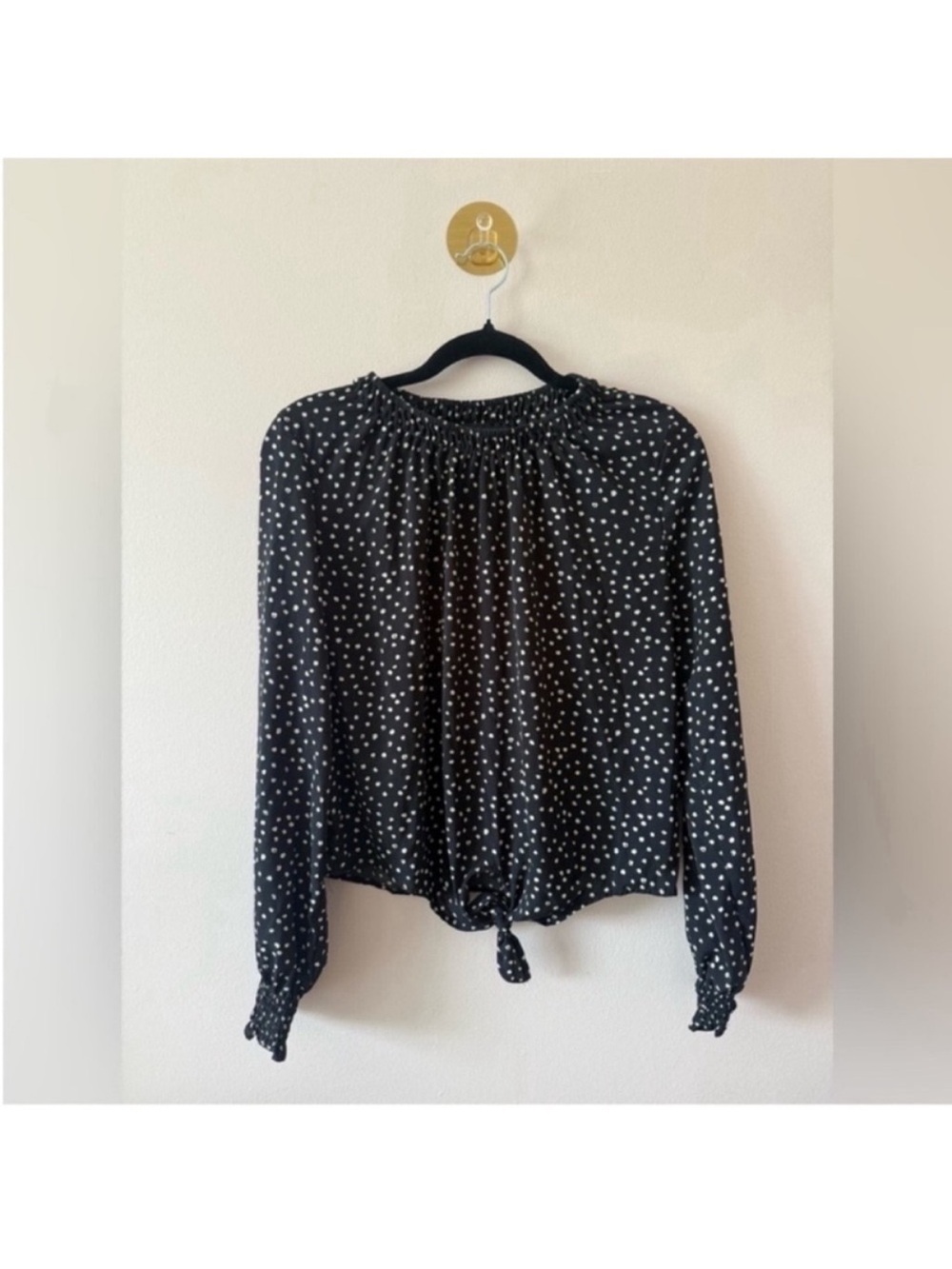 Polka Dot Black & White Top size Medium